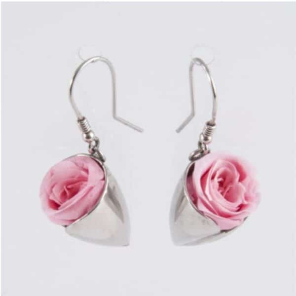 Boucles d'oreilles Tulipe avec rose pale